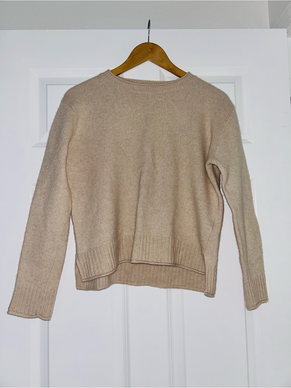 Jenni Kayne Wool Cashmere Tan Beige Sweater Long Sleeve Top Medium